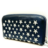 Jimmy Choo FILIPA Pearlized Grainy Leather With Star Navy Colour Wallet