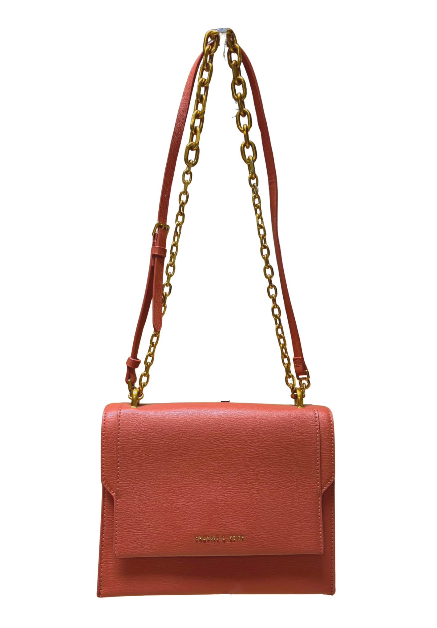 Charles And Keith CK2807011502 Front Flap Chain Handle Crossbody Bag Brick Secondary image