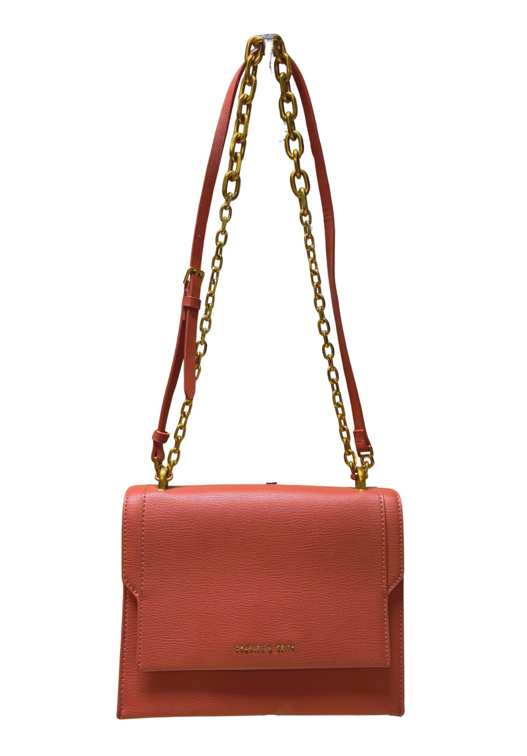 Charles And Keith CK2807011502 Front Flap Chain Handle Crossbody Bag Brick