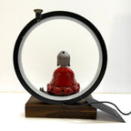 Red Buddha Incense Pot With LED Ring (Adjustable Light)