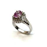 PT900 Pink Sapphire & Diamonds Ring