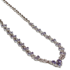 K14WG Pear Shaped Tanzanite And Diamonds Necklace 15.27G