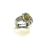 PT900 Chrysoberyl Cat's Eye & Diamond Ring