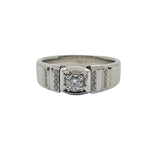 375 White Gold Natural Diamond Ring