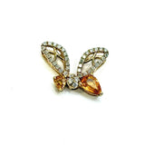 750YG Citrine & Diamond Butterfly Pendant