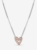 Pandora Sparkling Freehand Heart Necklace 3.8GM Silver