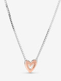 Pandora Sparkling Freehand Heart Necklace 3.8GM Silver