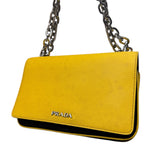 Prada Yellow Saffiano Chain Shoulder Bag