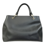 DKNY Black Saffiano Leather Bryant Park Front Pocket Satchel