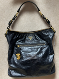 Prada Vitello Shine Hobo Shoulder Bag Nero