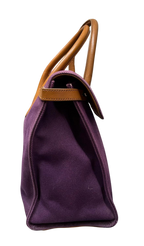 Ralph Lauren Ricky Bag Purple Canvas And Leather
