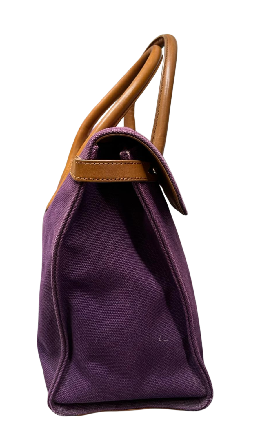 Ralph Lauren Ricky Bag Purple Canvas And Leather