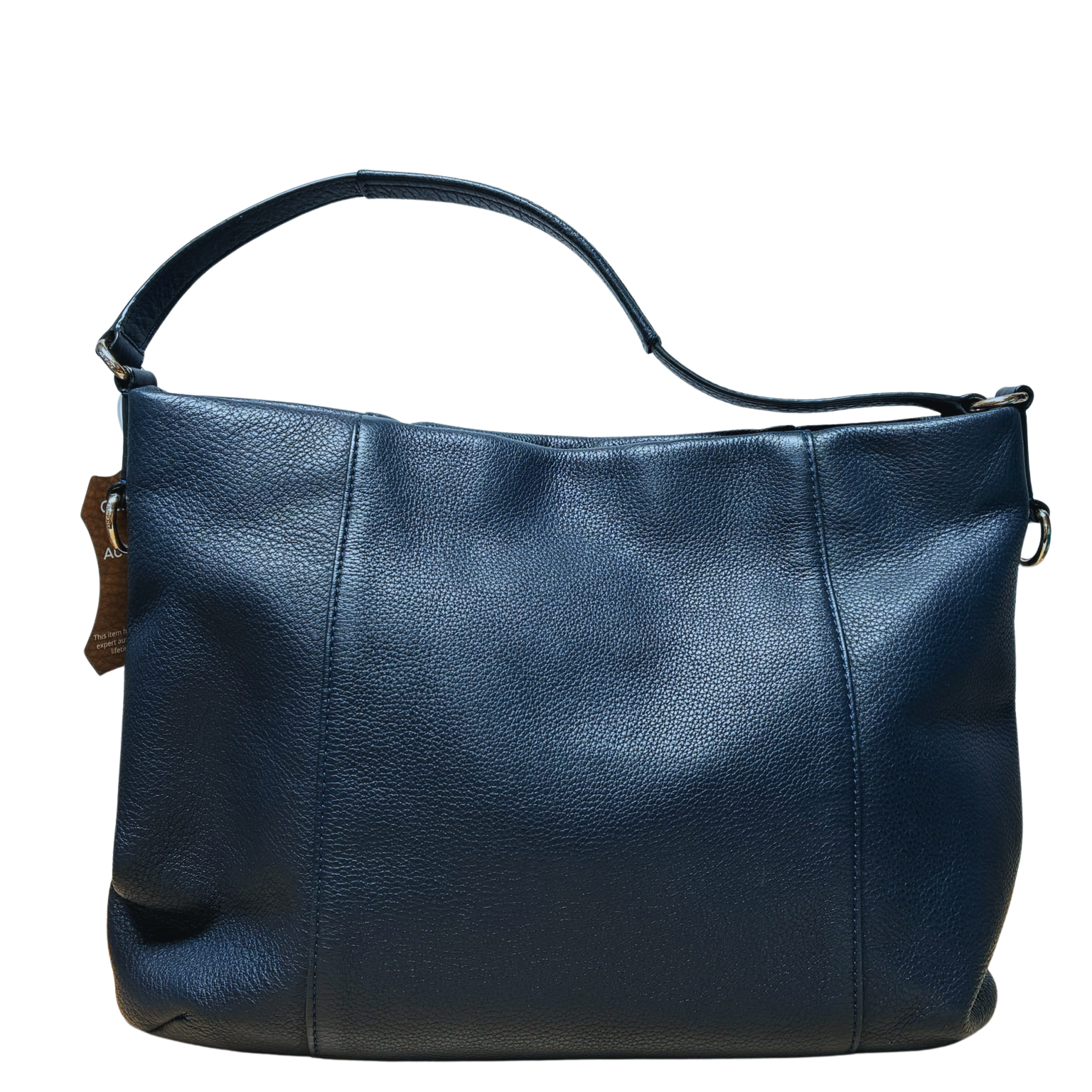 Coach 35809 East/West Isabelle Pebbled Leather Hobo Bag Navy Blue Secondary image