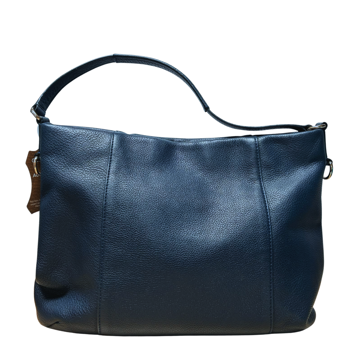 Coach 35809 East/West Isabelle Pebbled Leather Hobo Bag Navy Blue