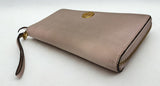 Tory Burch Robinson Passport Continental Zip Around Wallet Pebbled Leather Port