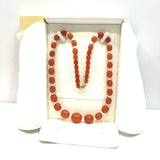 Silver Butterscotch Amber Beads With Pearls Necklace