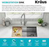 Kraus KWU11032 Kore Undermount 16 Gauge Single Bowl Stainless Steel Kitchen 32 Inch