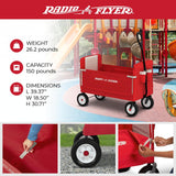 Radio Flyer AllTerrain 3in1 EZ Folding Wagon For Kids And Cargo Red