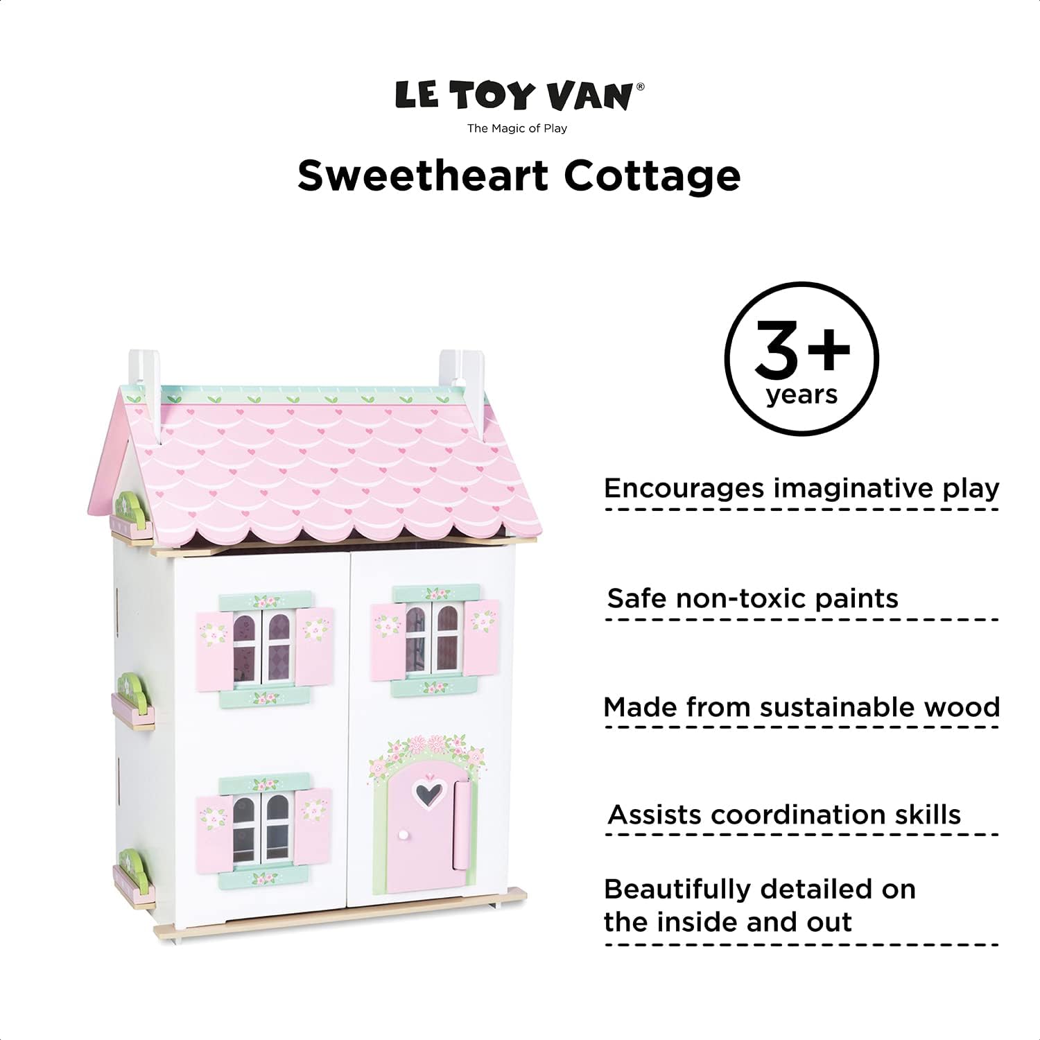 Le Toy Van Inconic Sweetheart Cottage Large Wooden Doll House