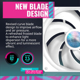 Cooler Master SickleFlow 120 V2 ARGB White Edition Square Frame Fan ARGB 3 Pin Customizable LEDs Air Balance Curve Blade Sealed Bearing 120mm PWM Control For Computer Case And Liquid Radiator