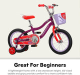 Schwinn ‎S0403AAZ Elm Girls Bike For Toddlers And Kids 14in Purple