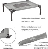 PETMAKER Elevated Dog Bed 24.5x18.5inch Portable Pet Bed With NonSlip Feet IndoorOutdoor Dog Cot Or Puppy Bed For Pets Upto 25lbs Gray