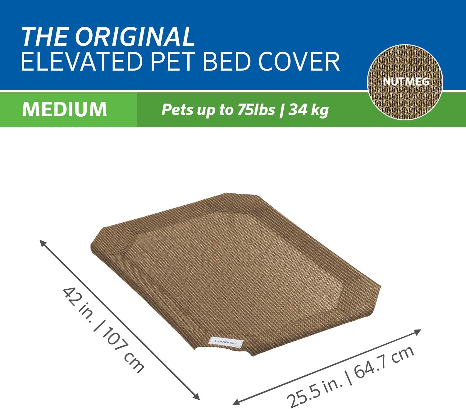 Coolaroo Replacement Cover The Original Elevated Pet Bed By Coolaroo Medium Nutmeg