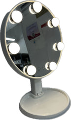 Cosmetic Mirror With LED Bulb Round