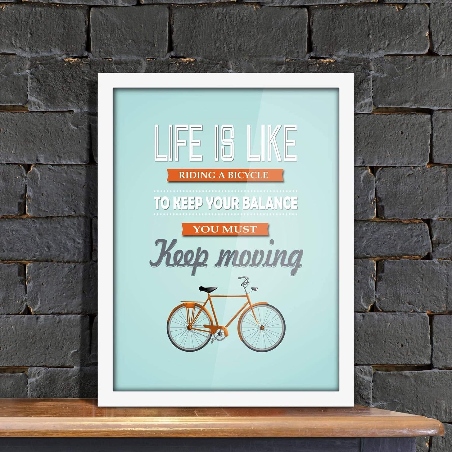Poster Hub Riding A Bike Blue Motivational Art Decor Secondary image