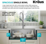 Kraus KWU11030 Kore Kitchen Single Bowl 30 Inch Workstation Sink