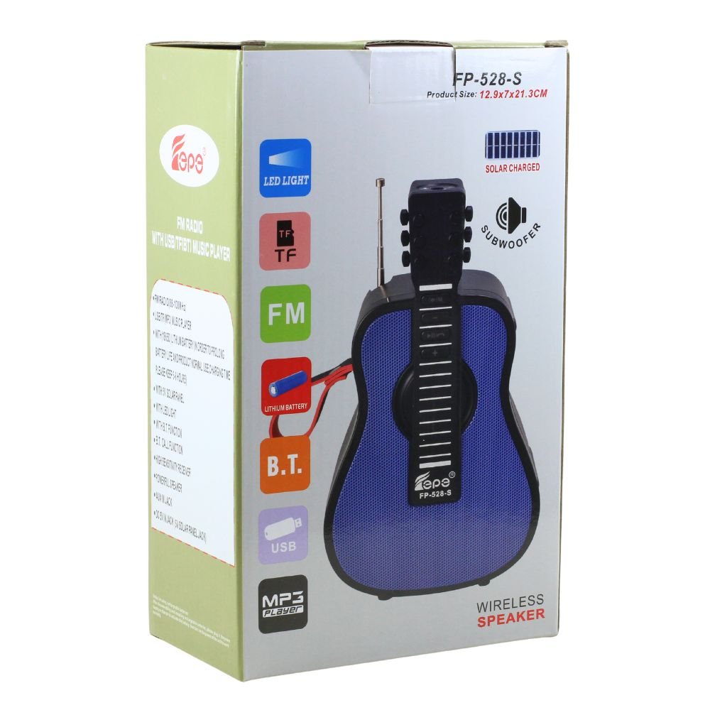 FP528S Portable GuitarShaped Bluetooth Speaker With Solar Charging And LED Light Secondary image