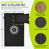 ProsourceFit Ki Acupressure Mat And Pillow Set With Natural Linen For BackNeck Pain Relief And Muscle Relaxation