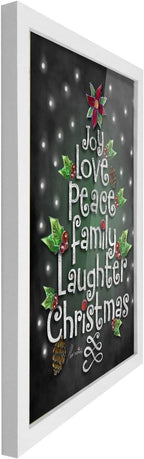 Poster Hub Chalk Drawing Christmas Joy Love Peace Chalk Motivational Art Decor