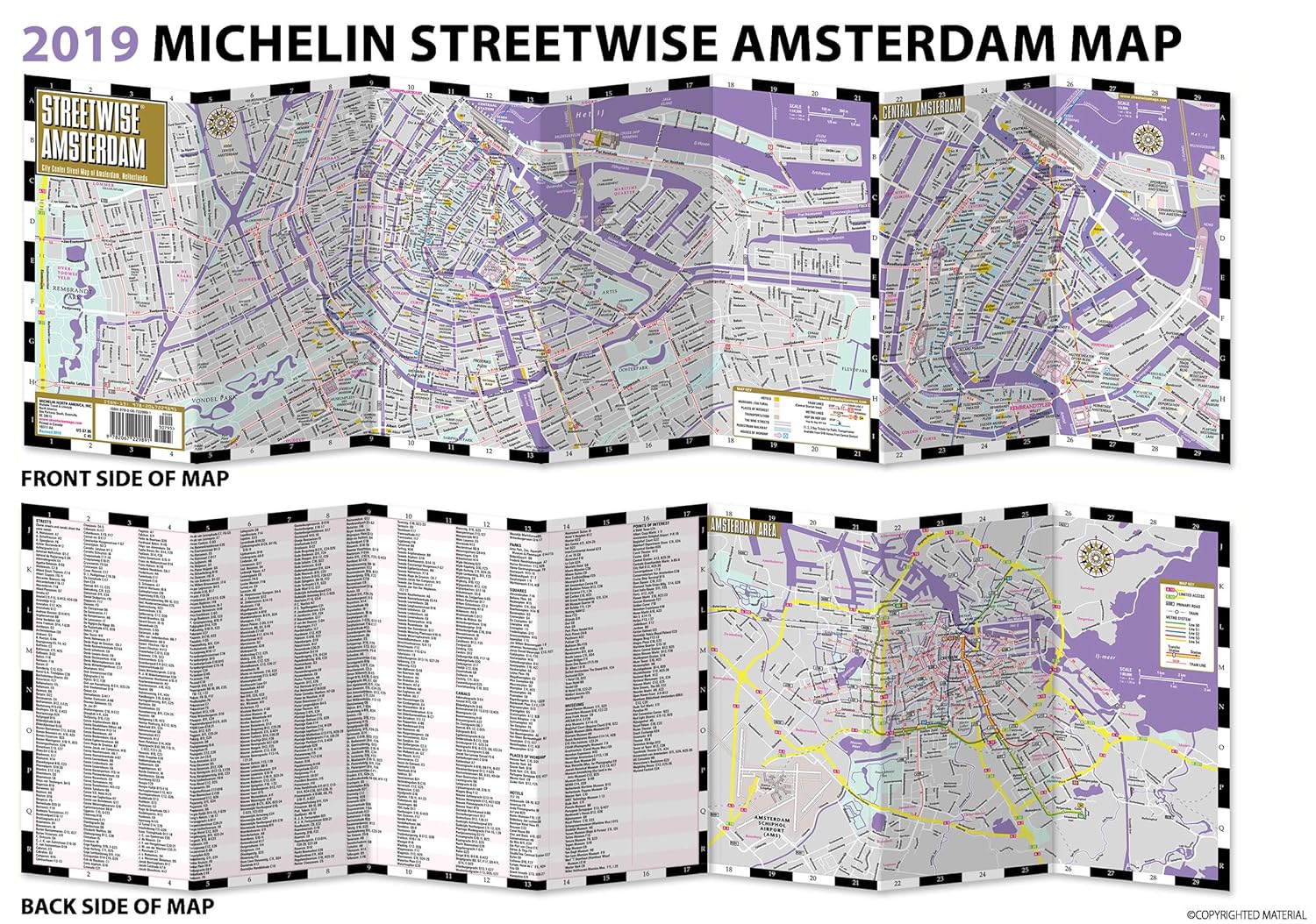 Streetwise Amsterdam Map Laminated City Center Street Map of Amsterdam Netherlands