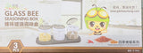 Glass Bee Seasoning Box 3pc Set
