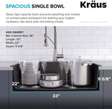 Kraus KGD54GREY Forteza Granite Kitchen Sink 33 Inch Grey