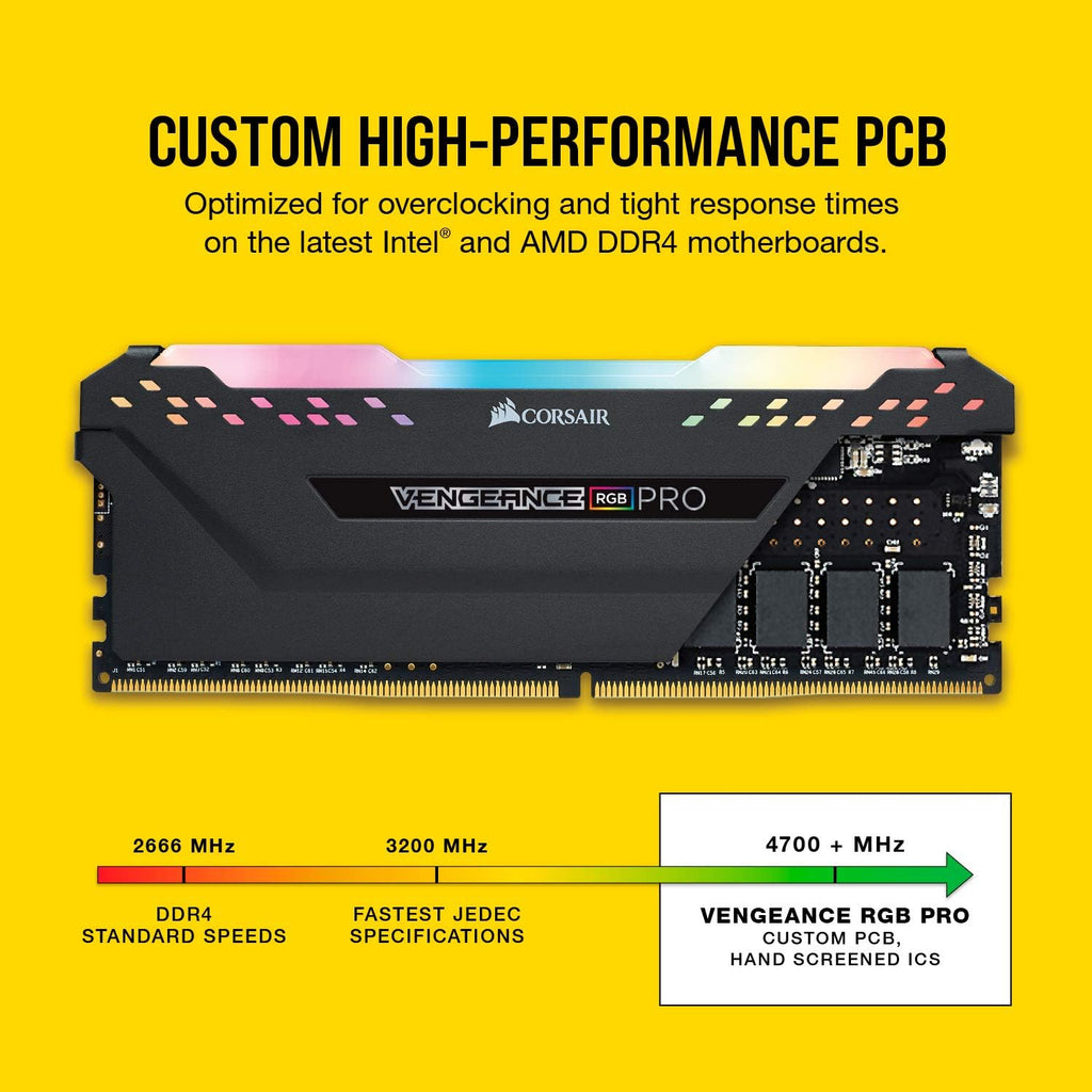CORSAIR CMW16GX4M2C3200C16 VENGEANCE RGB PRO Desktop Memory 16GB 2x8GB Black