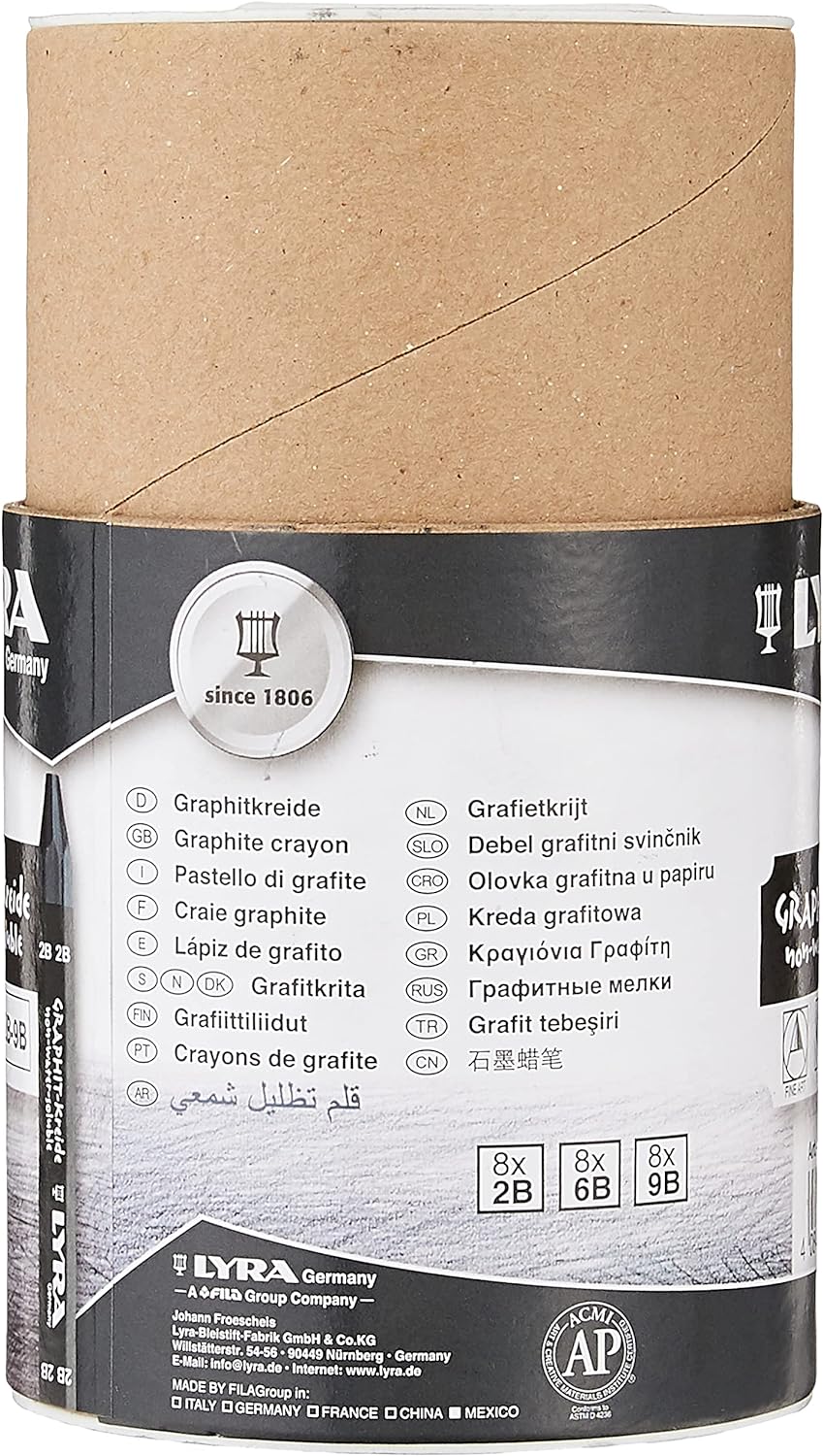LYRA Graphite Crayons Assorted Degrees Non WaterSoluble Set Of 24 Crayons Black 5623240