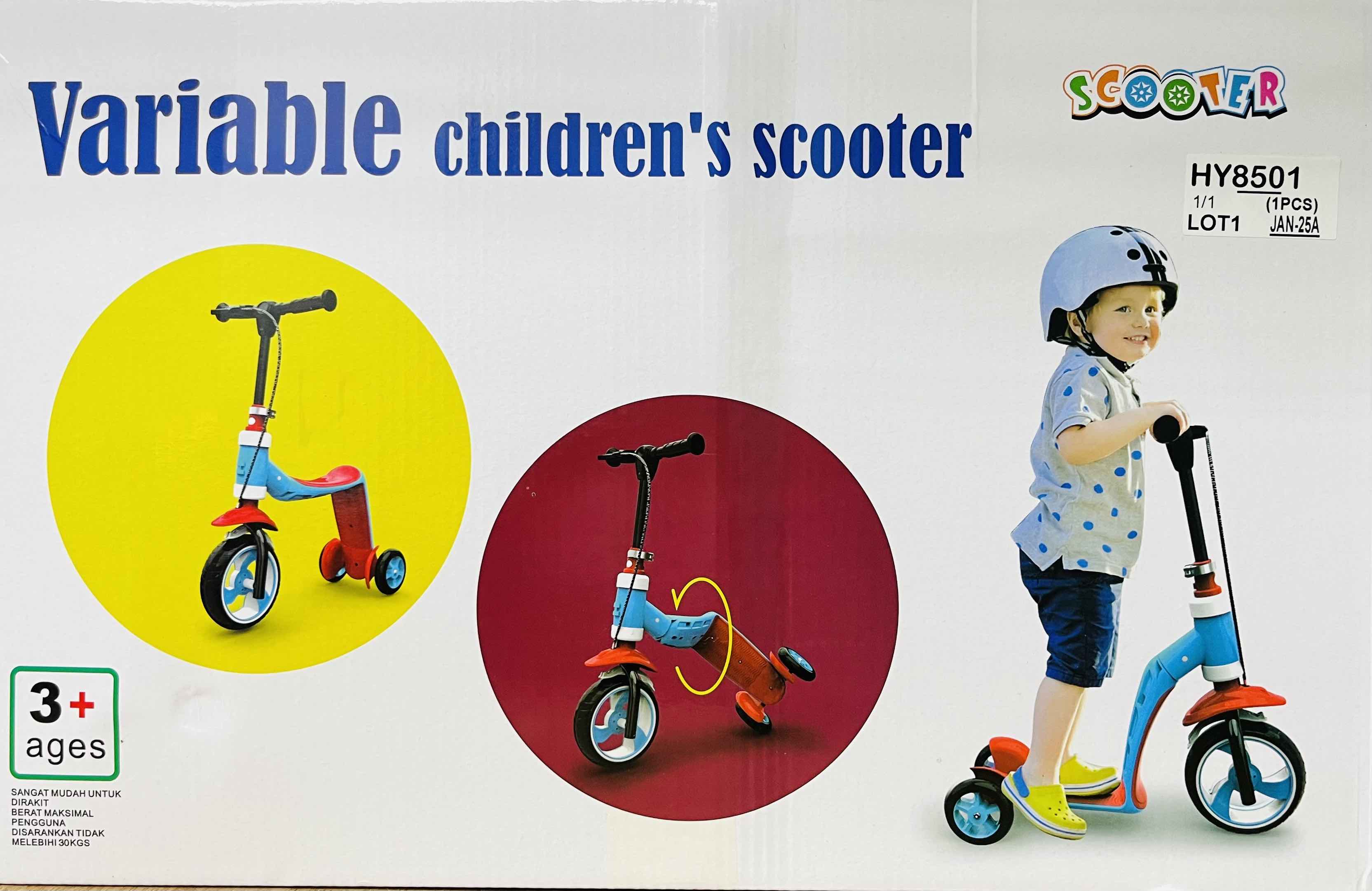 Variable Childrens Scooter 2in1 Pedal Scooter And Balance Bike