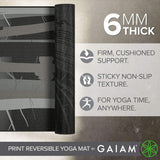 Gaiam Yoga Mat Premium 6mm Print Reversible Extra Thick Non Slip Deep Forest