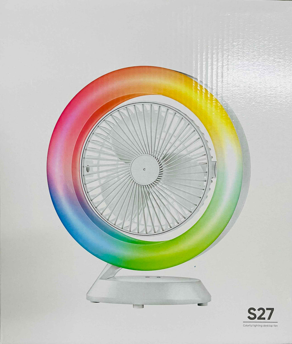 S27 Colorful Lighting Desktop Fan