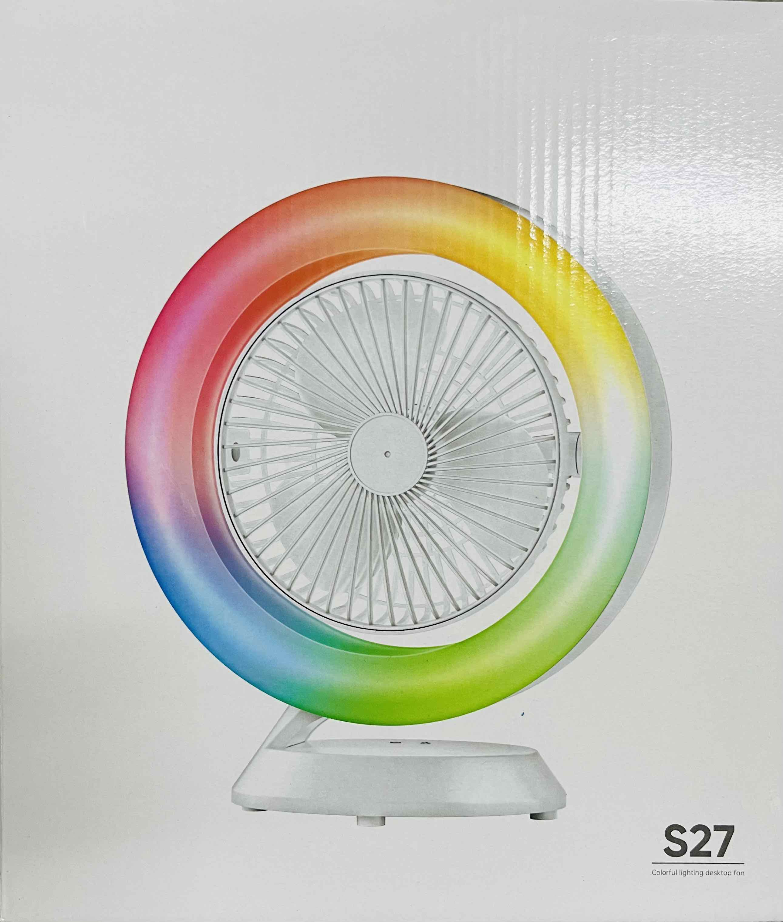 S27 Colorful Lighting Desktop Fan