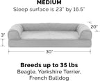 Furhaven Orthopedic Dog Bed Quilted Sofa For MediumSmall Dogs With Removable Washable Cover Silver Gray Medium