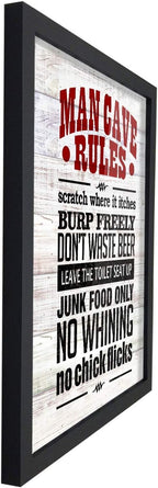 Poster Hub Man Cave Rules Art Decor