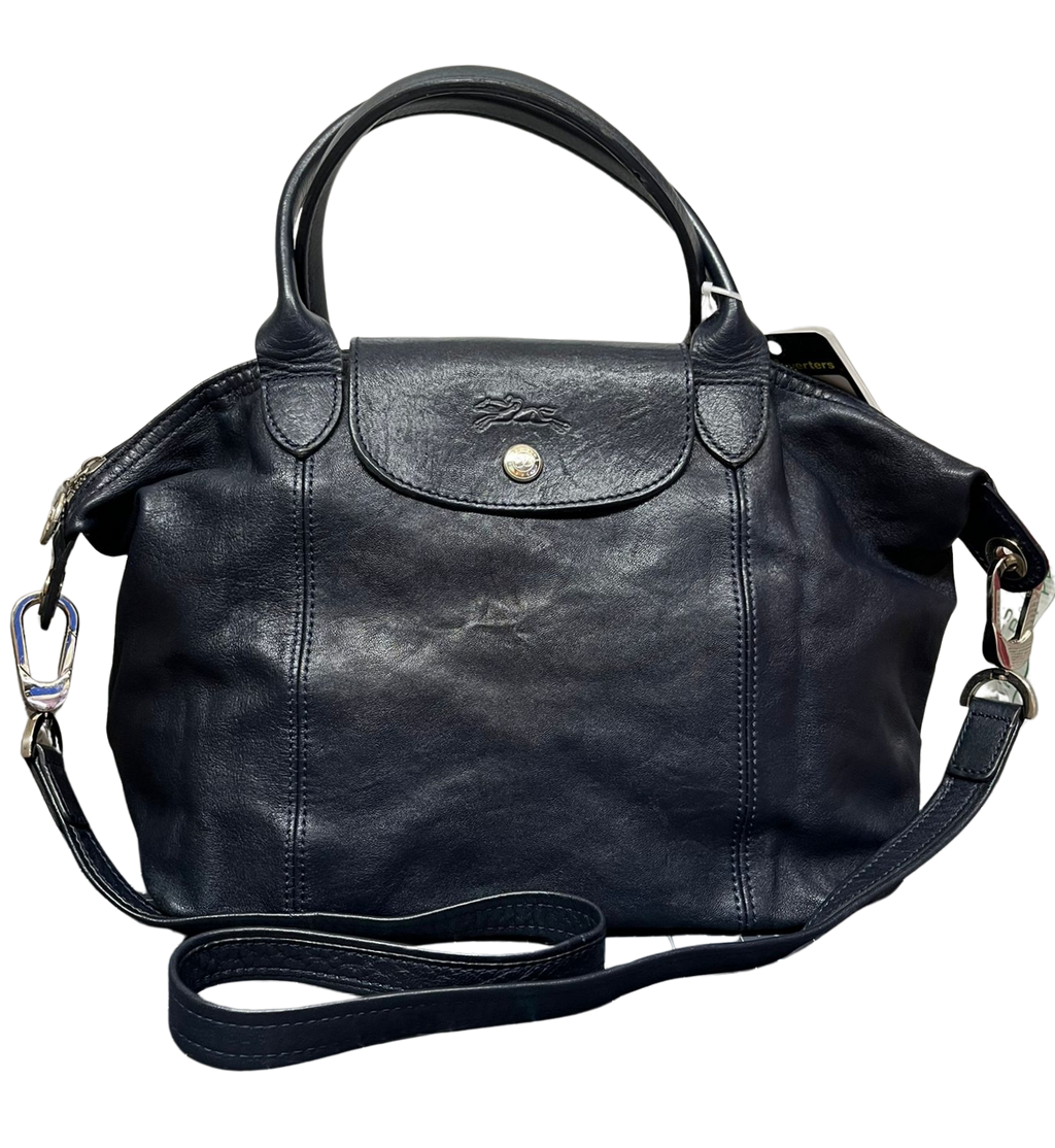 Longchamp Le Pliage Cuir Leather Top Handle Bag