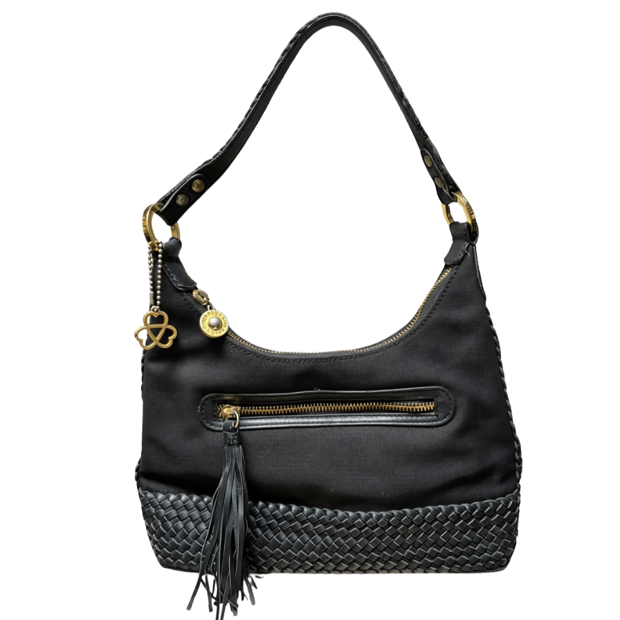 Che Che New York Black Fabric And Leather Hobo Bag