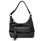 Che Che New York Black Fabric And Leather Hobo Bag