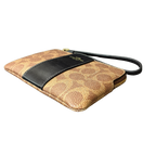 COACH Corner Zip Wristlet Signature CW854 Ladies Brown Black Casual Wallet