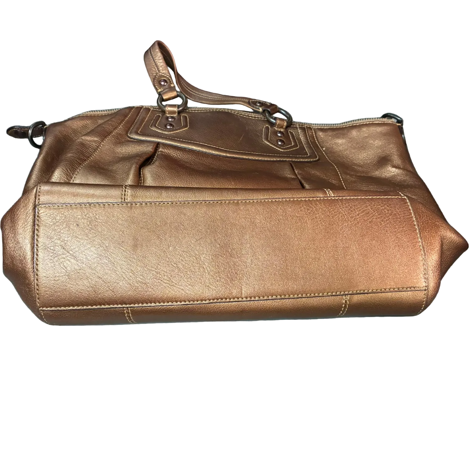 Coach Madison Bronze Leather Satchel