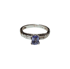 750WG EmeraldCut Blue Sapphire And Diamond Ring 2.4GM